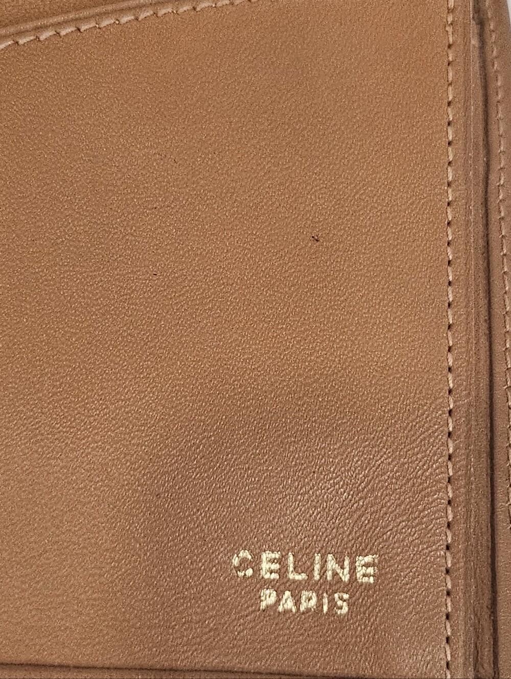 CELINE Brown Triomphe Canvas Leather Wallet - Picture 14 of 16